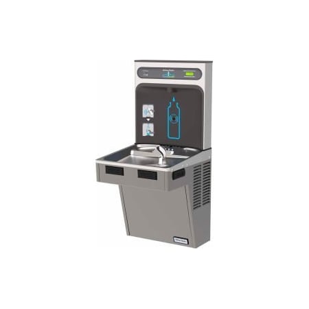 Elkay Halsey Taylor HTHB-HAC8PV-WF HydroBoost Refrigerated Bottle Filling Station W/Filter, Platinum Vinyl Halsey HTHB-HAC8PV-WF